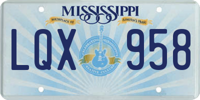 MS license plate LQX958
