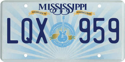 MS license plate LQX959