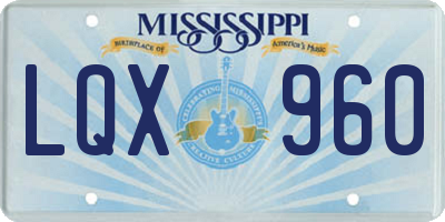 MS license plate LQX960