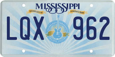 MS license plate LQX962