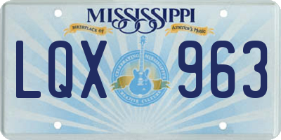 MS license plate LQX963
