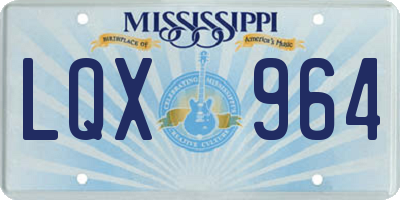 MS license plate LQX964