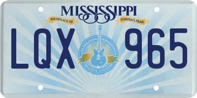 MS license plate LQX965