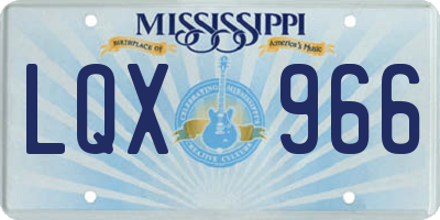 MS license plate LQX966