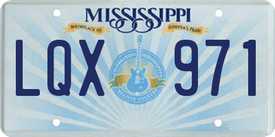 MS license plate LQX971