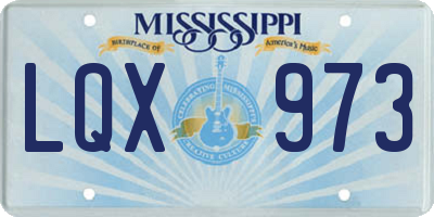 MS license plate LQX973