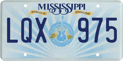 MS license plate LQX975