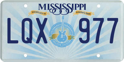 MS license plate LQX977
