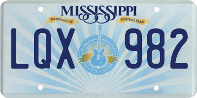 MS license plate LQX982