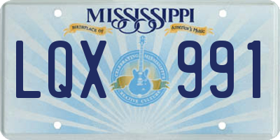 MS license plate LQX991