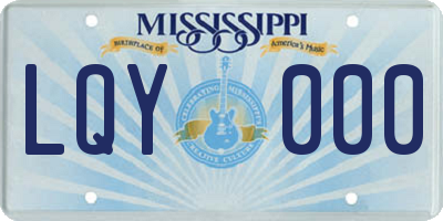 MS license plate LQY000