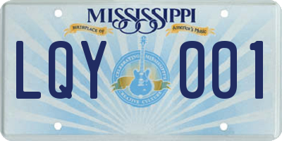 MS license plate LQY001
