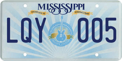 MS license plate LQY005