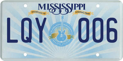 MS license plate LQY006