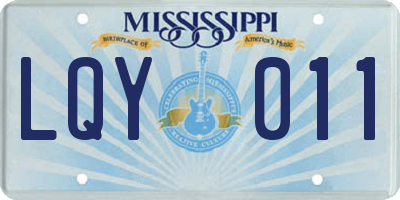 MS license plate LQY011
