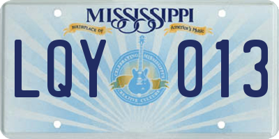 MS license plate LQY013