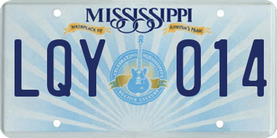 MS license plate LQY014