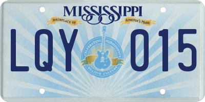 MS license plate LQY015