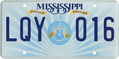 MS license plate LQY016
