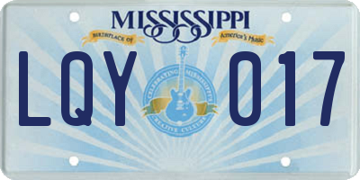 MS license plate LQY017