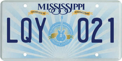 MS license plate LQY021