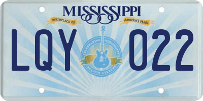 MS license plate LQY022