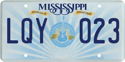 MS license plate LQY023