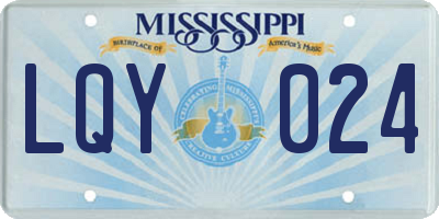 MS license plate LQY024