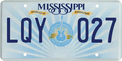 MS license plate LQY027