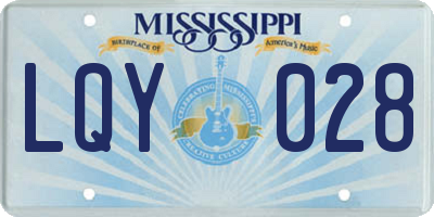 MS license plate LQY028