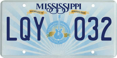 MS license plate LQY032