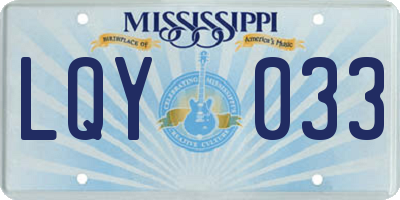 MS license plate LQY033