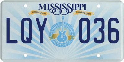 MS license plate LQY036