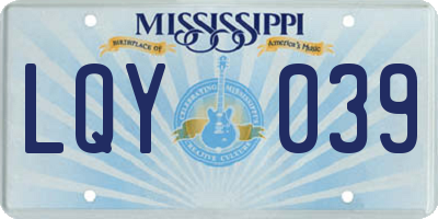 MS license plate LQY039