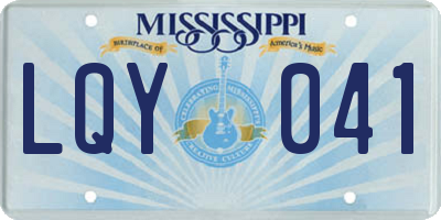 MS license plate LQY041