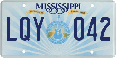 MS license plate LQY042