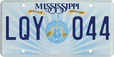 MS license plate LQY044