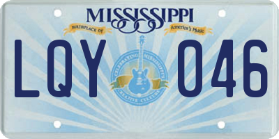 MS license plate LQY046