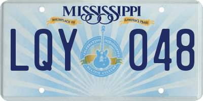 MS license plate LQY048