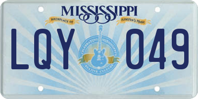 MS license plate LQY049