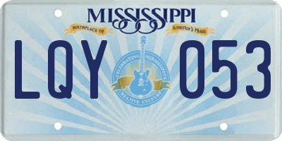 MS license plate LQY053