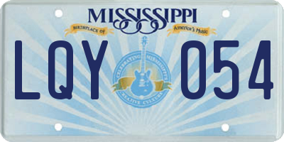MS license plate LQY054
