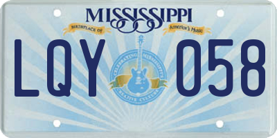 MS license plate LQY058