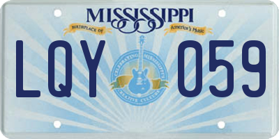 MS license plate LQY059