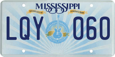 MS license plate LQY060