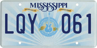 MS license plate LQY061