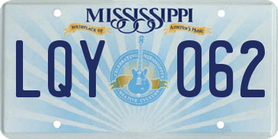 MS license plate LQY062