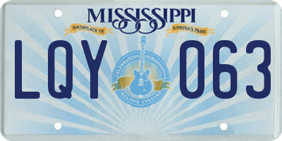 MS license plate LQY063