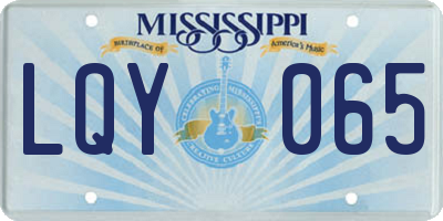 MS license plate LQY065