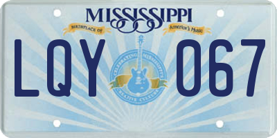 MS license plate LQY067